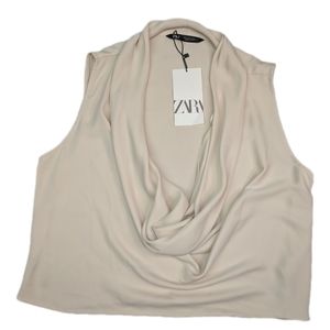 ZARA cowl neck top size Large NEW NWT
